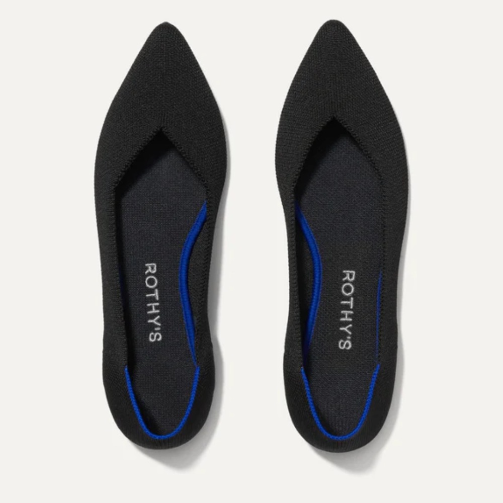 Rothy’s Black Solid Point Flats